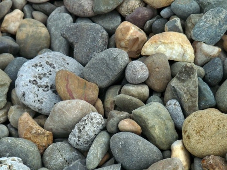 A pile of different type of rocks